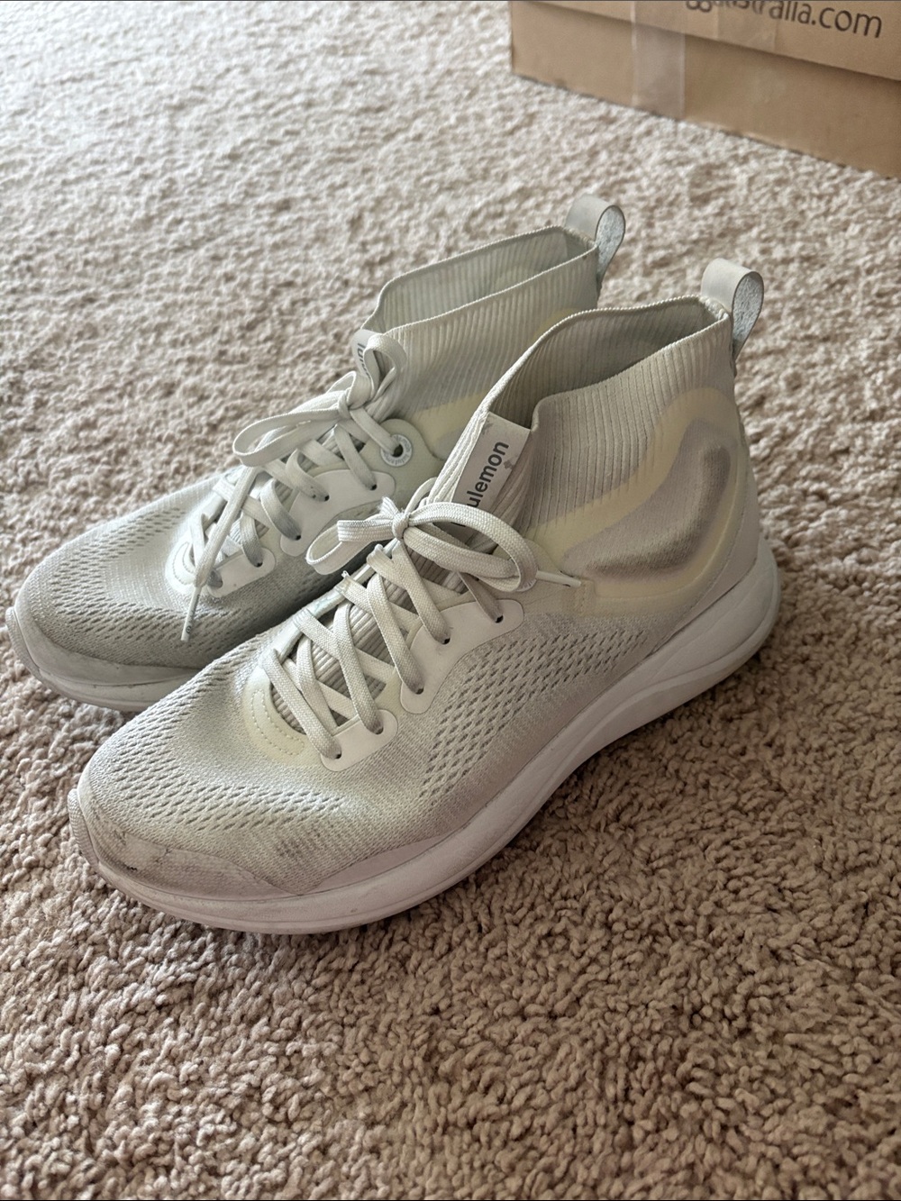 lululemon athletica White Knit High-Top Sneakers